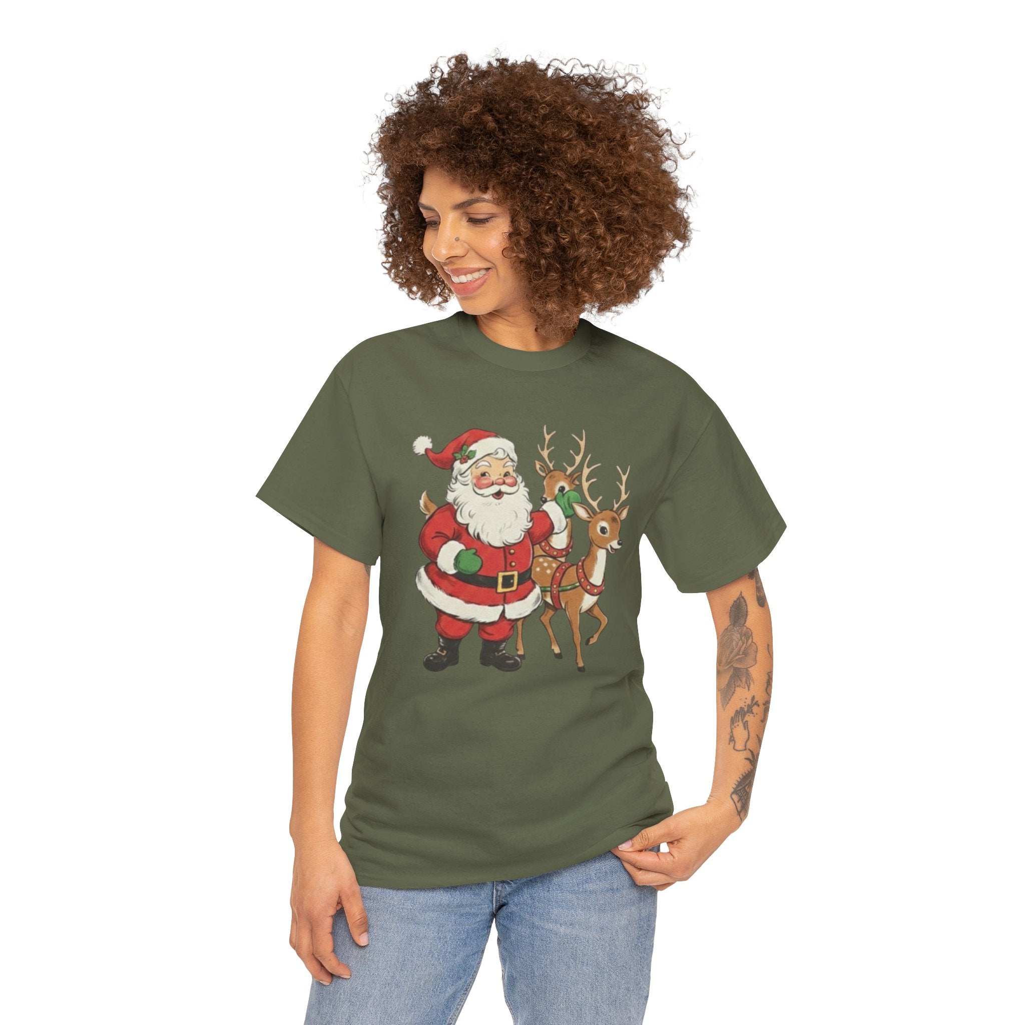 Santa and Reindeer Christmas Tee