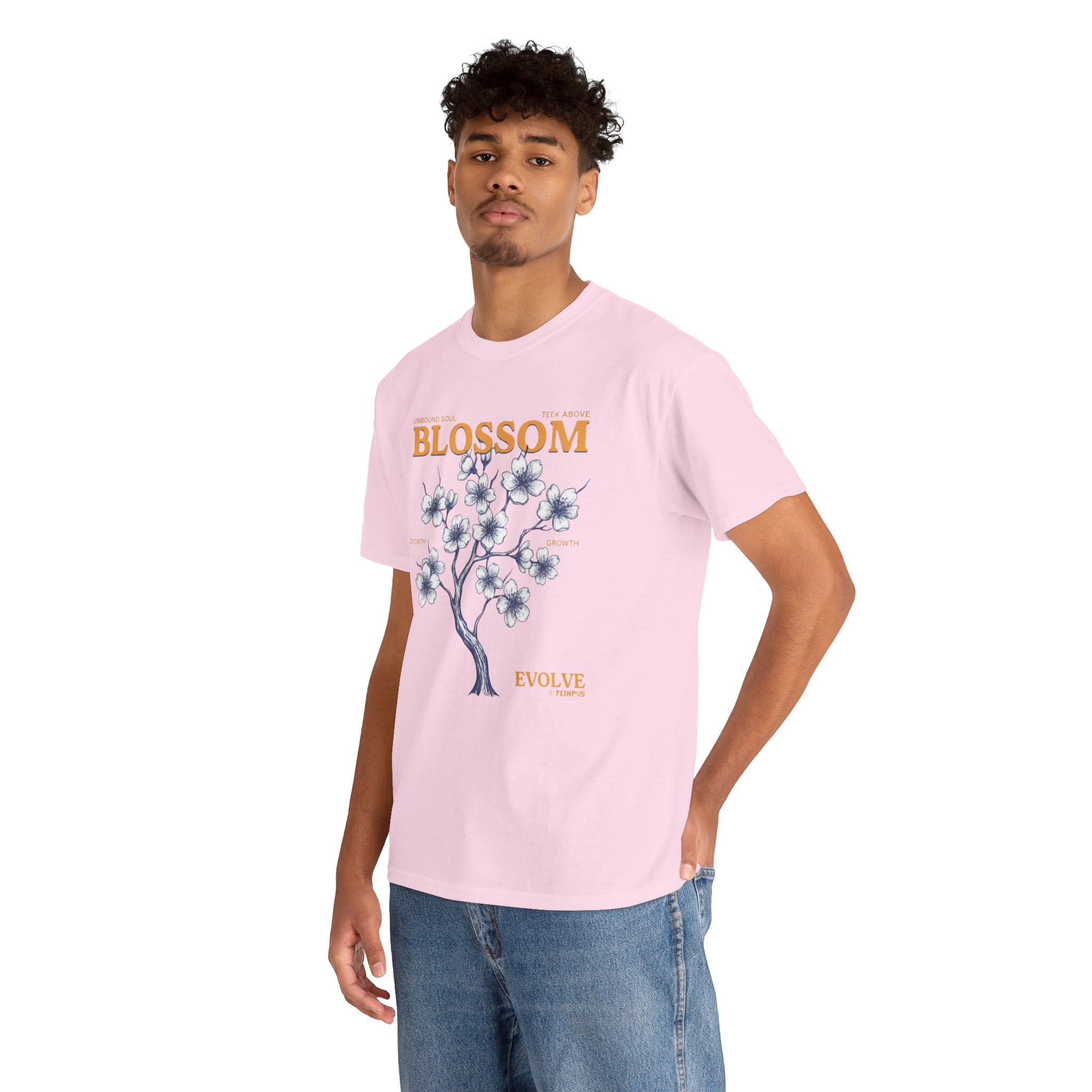 Blossom Floral Tee — Soft Blue Flower Graphic T-Shirt